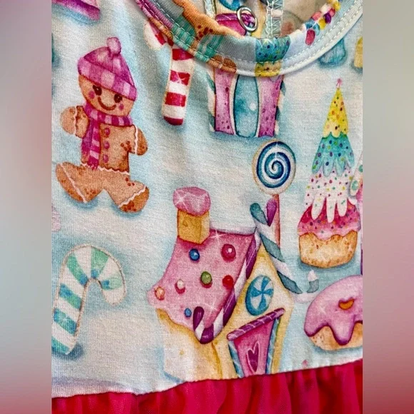 Birdie Bean Jovie Gingerbread Twirl Bodysuit Dress